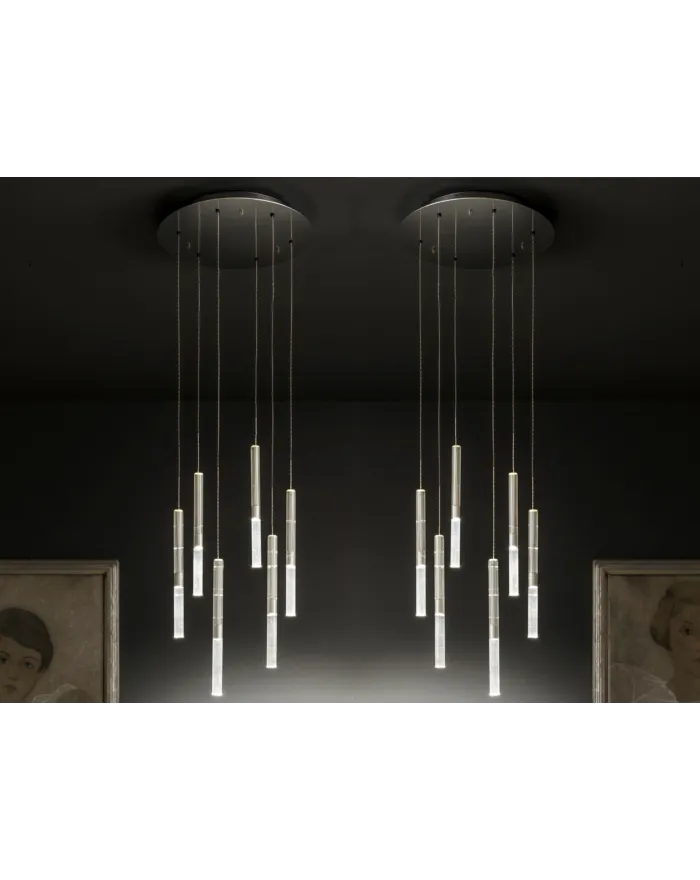 LED direct light glass pendant lamp LUMIERALED X6 RIGOLETTO By Album design Pepe Tanzi