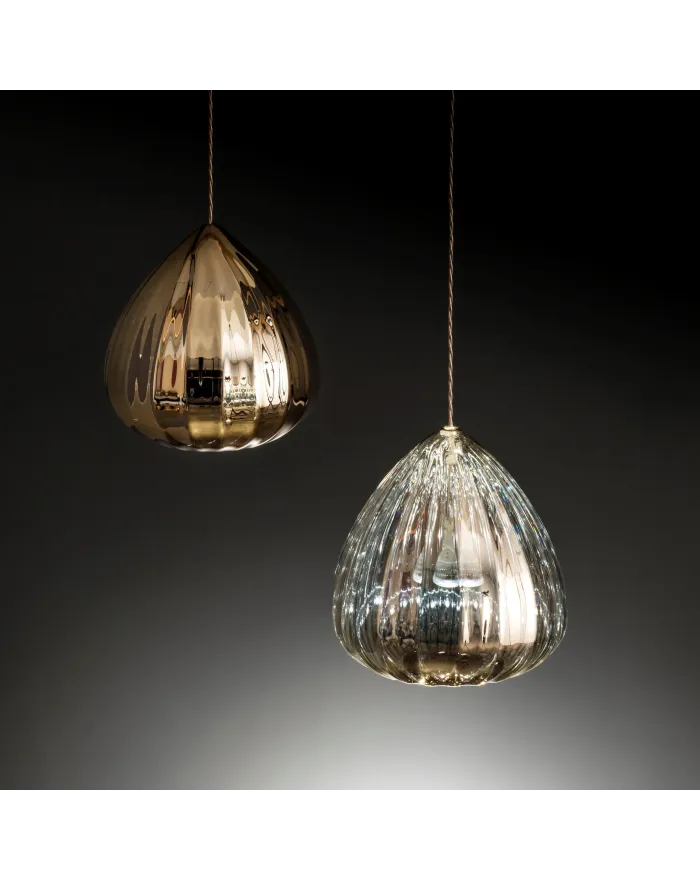 LED Borosilicate glass pendant lamp BARRA X2 LILIUM Lilium Collection By Album design Pepe Tanzi