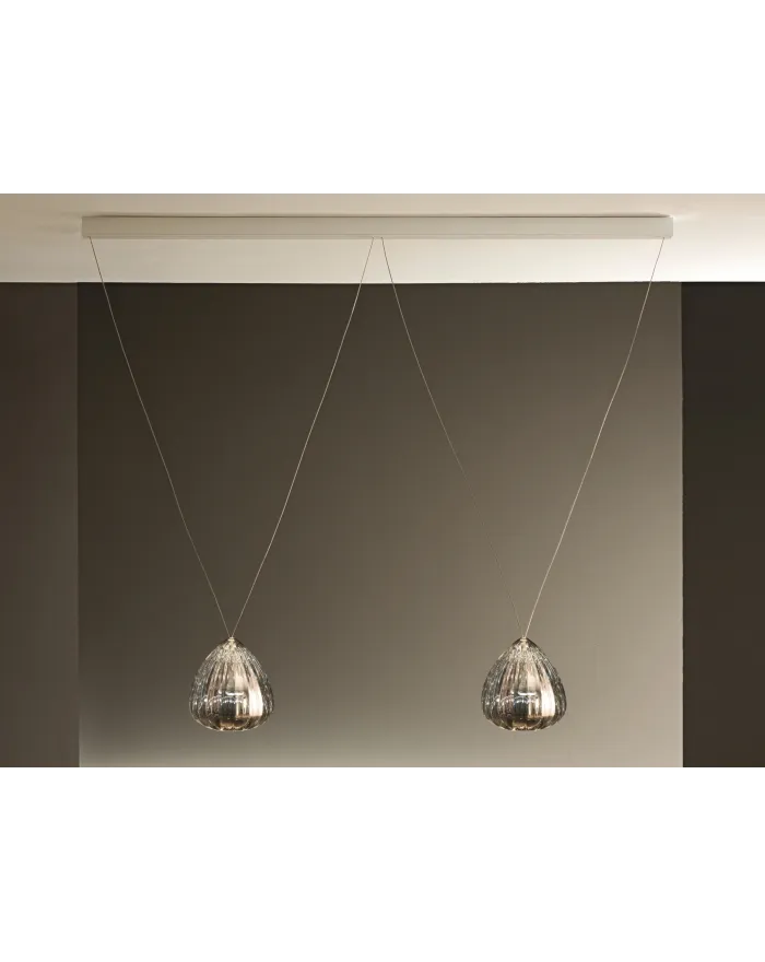 LED Borosilicate glass pendant lamp BARRA X2 LILIUM Lilium Collection By Album design Pepe Tanzi