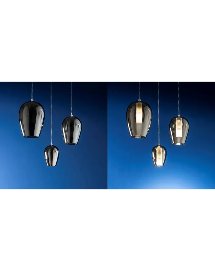 LED blown glass pendant lamp BARRA X3 PENDOLINO XL By Album design Pepe Tanzi