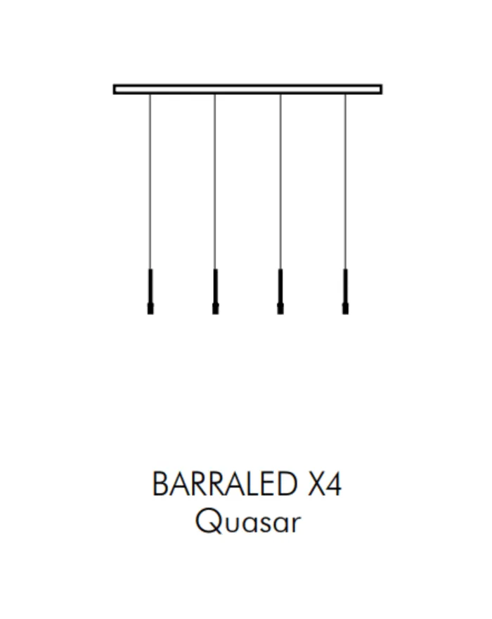 LED aluminium pendant lamp BARRALED X5 QUASAR Quasar Collection By Album design Pepe Tanzi