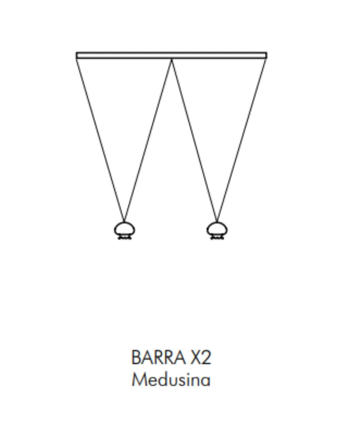 LED Borosilicate glass pendant lamp BARRA X2 MEDUSINA Medusina Collection By Album design Pepe Tanzi