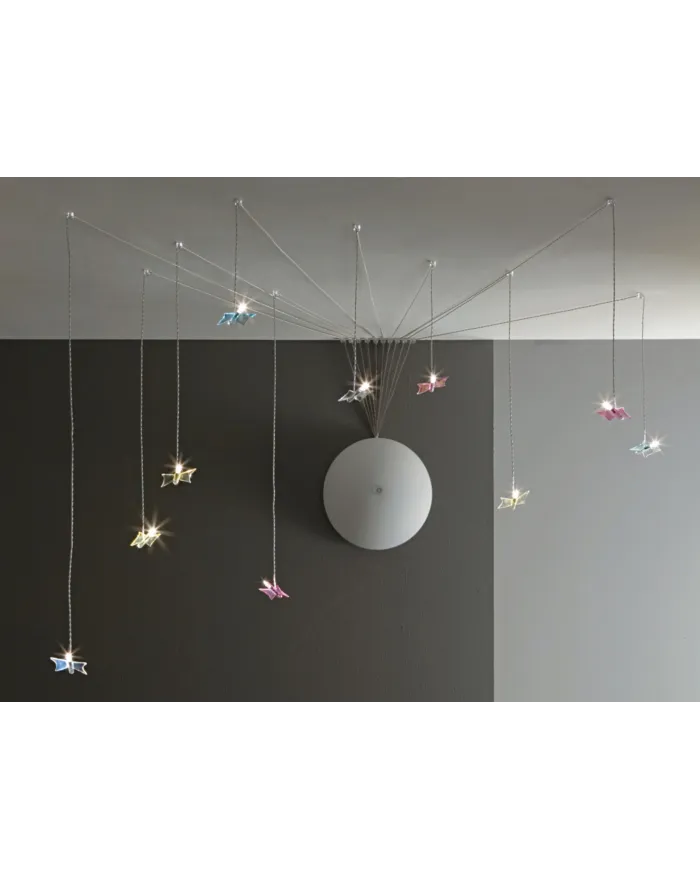 LED Borosilicate glass pendant lamp SCIAME FARFALLA Farfalla Collection By Album design Pepe Tanzi