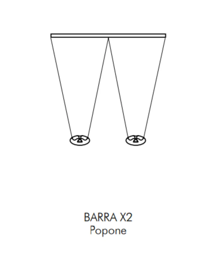 LED Borosilicate glass pendant lamp BARRA X2 POPONE Papone Collection By Album design Pepe Tanzi