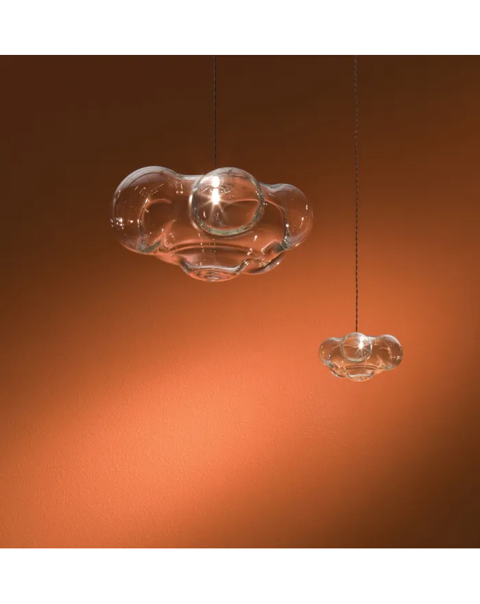LED Borosilicate glass pendant lamp MINI X1 NUVOLA Nuvola Collection By Album design Pepe Tanzi