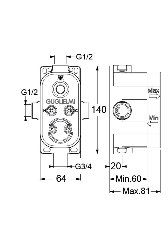 Gday Sprint One Miscelatore Termostatico Da Incasso Per Doccia - OS20510