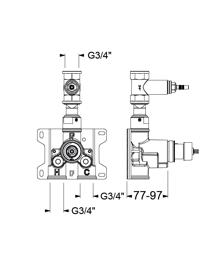 Optional Thermostatic Mixer Spindle