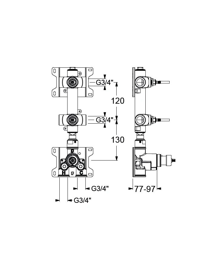 Optional Thermostatic  Mixer Spindle