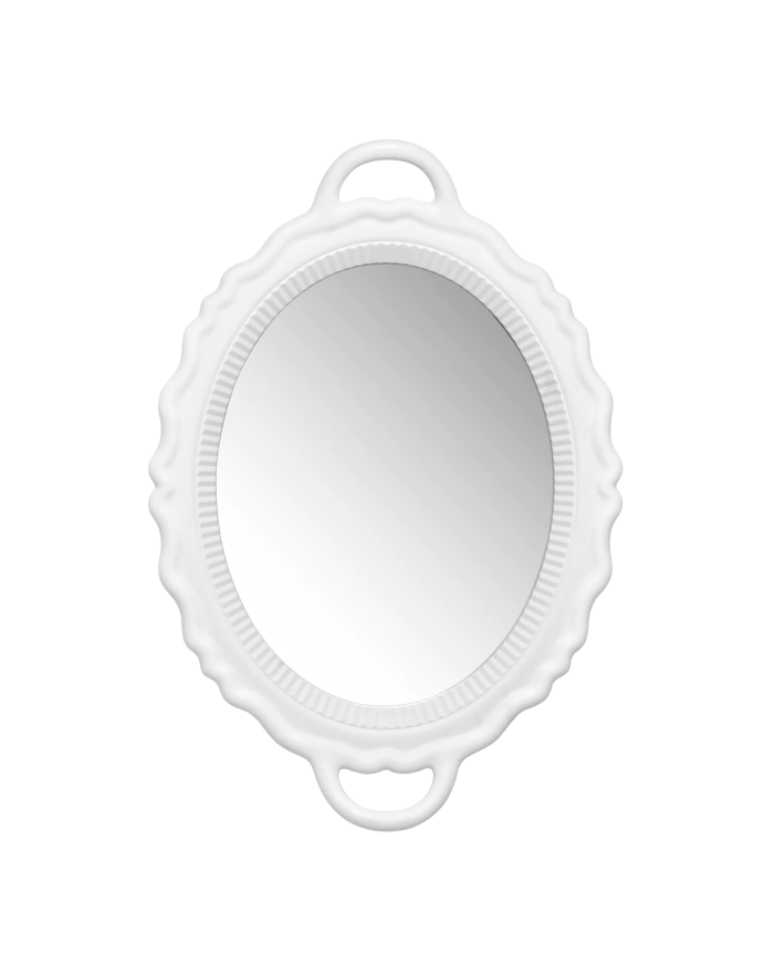 Plateau Miroir Specchio Ovale Con Cornice