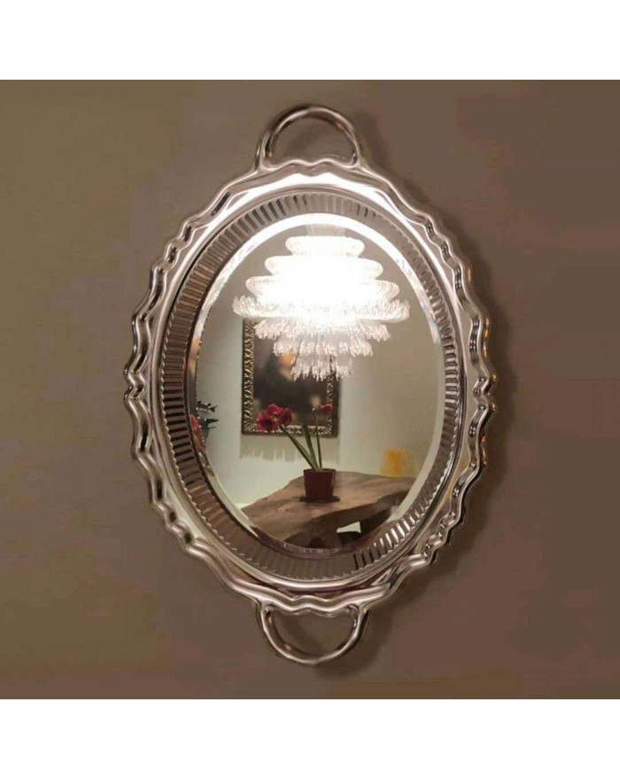 Plateau Miroir Specchio Ovale Con Cornice