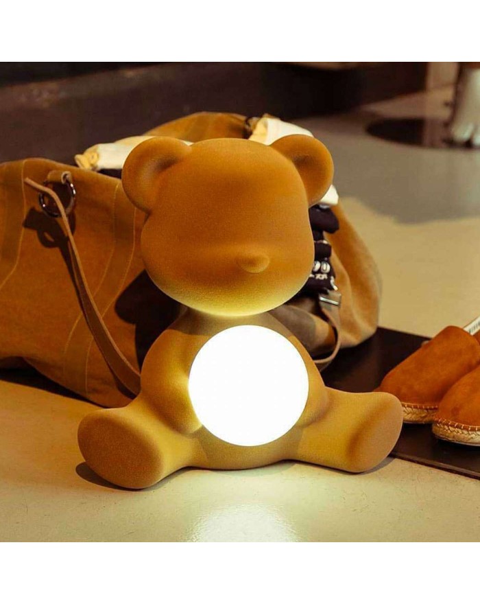Teddy Girl Lamp Velvet Finish With Rechargeable LED