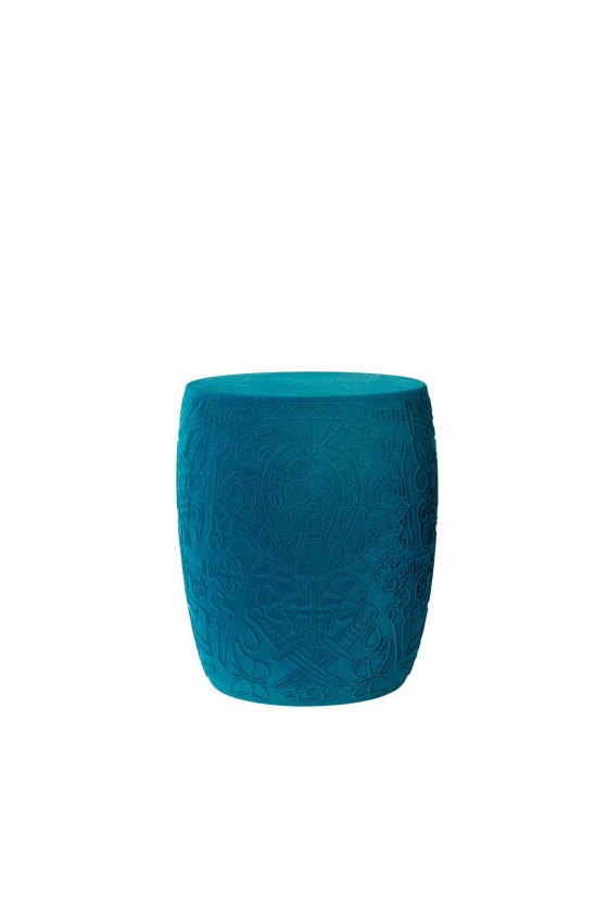 Mexico Stool And Side Table Velvet Finish