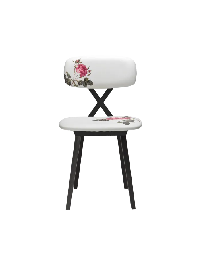 X Chair With Flower Cushion - Set Of 2