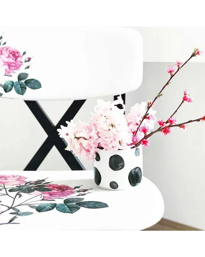 X Chair With Flower Cushion - Set Of 2