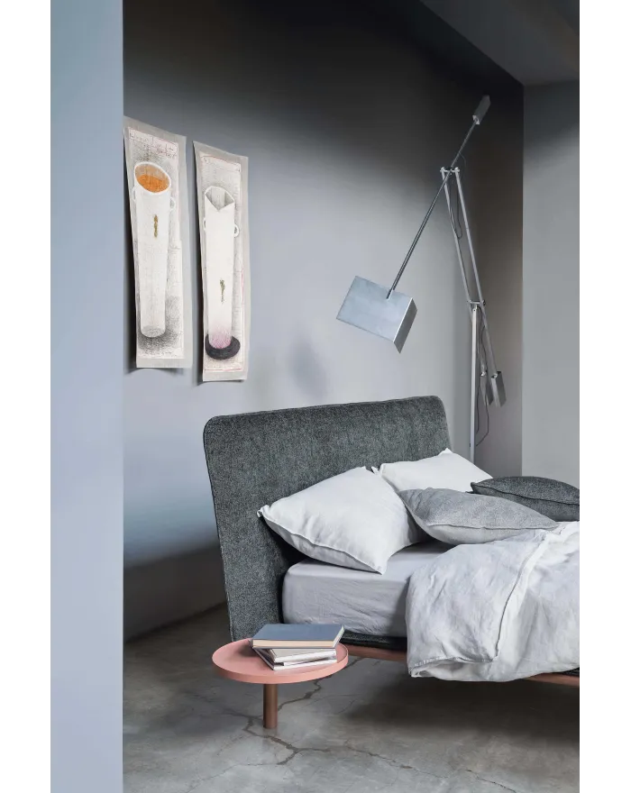 Fabric double bed with upholstered headboard RAIN By Novamobili design Studio Zanellato Bortotto