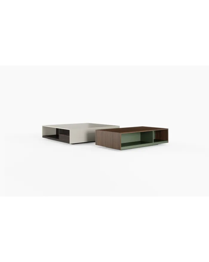 Rectangular wooden coffee table with storage space SEVEN Details Collection By Novamobili design Edoardo Gherardi