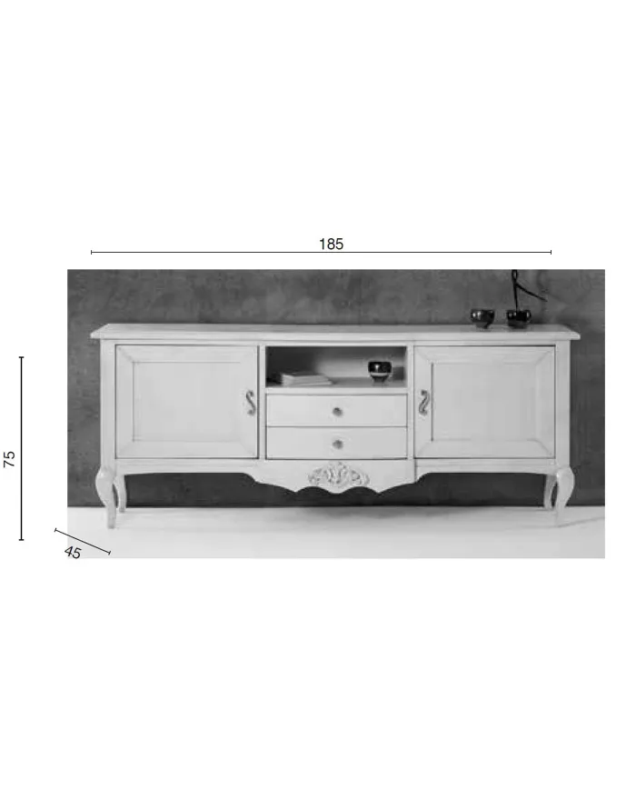 Ellaria Decor - Low TV Cabinet With Frieze