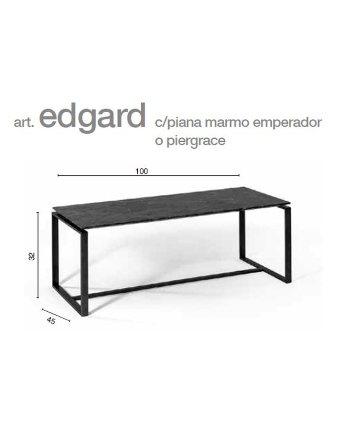 Edgard - Tavolino Rettangolare in Marmo
