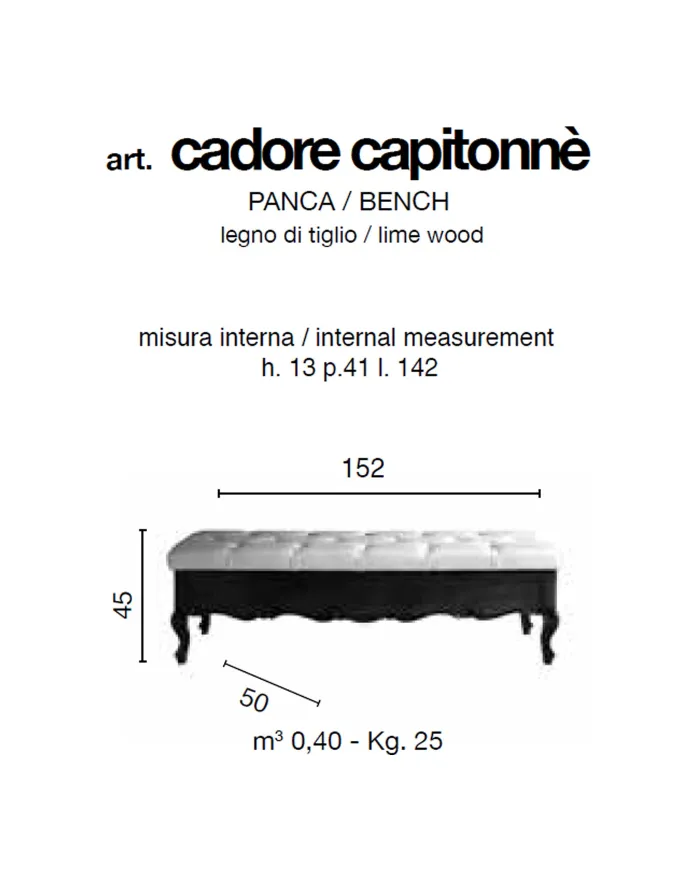 Cadore Capitonnè - Bench